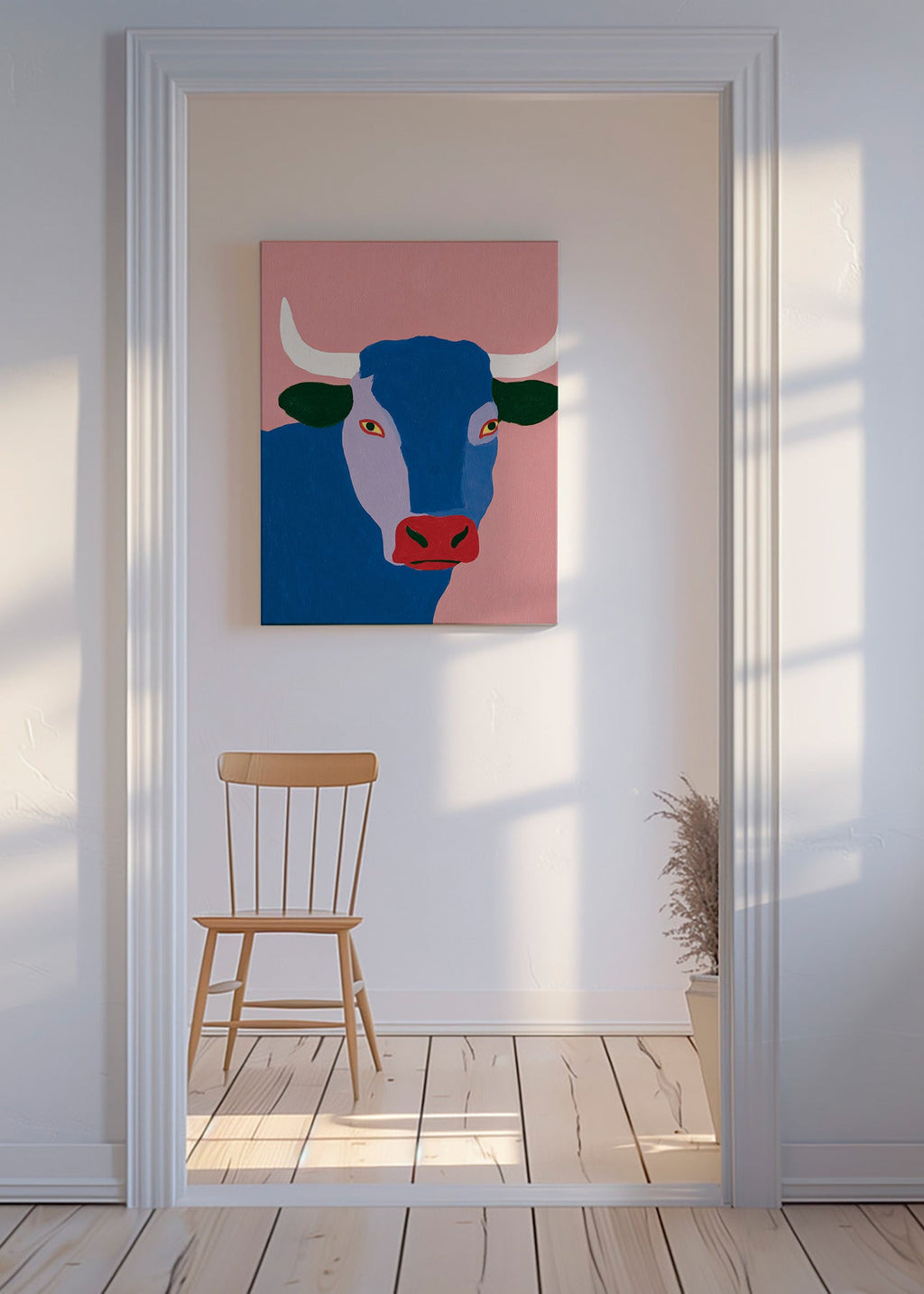 Taureau indigo stylisé