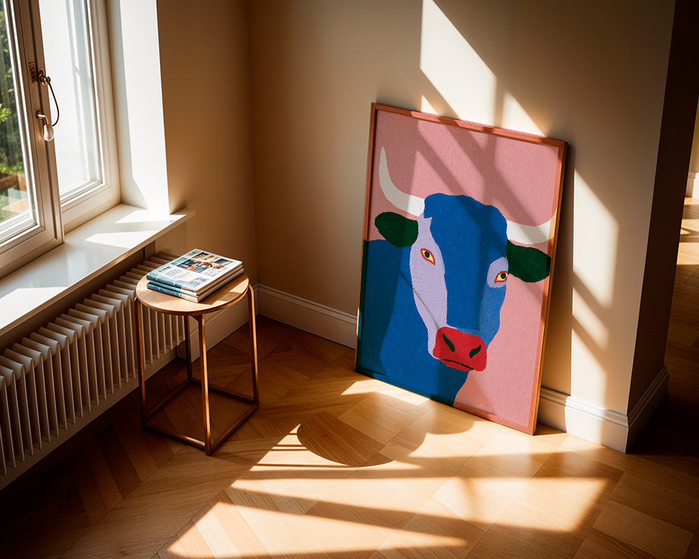 Taureau indigo stylisé
