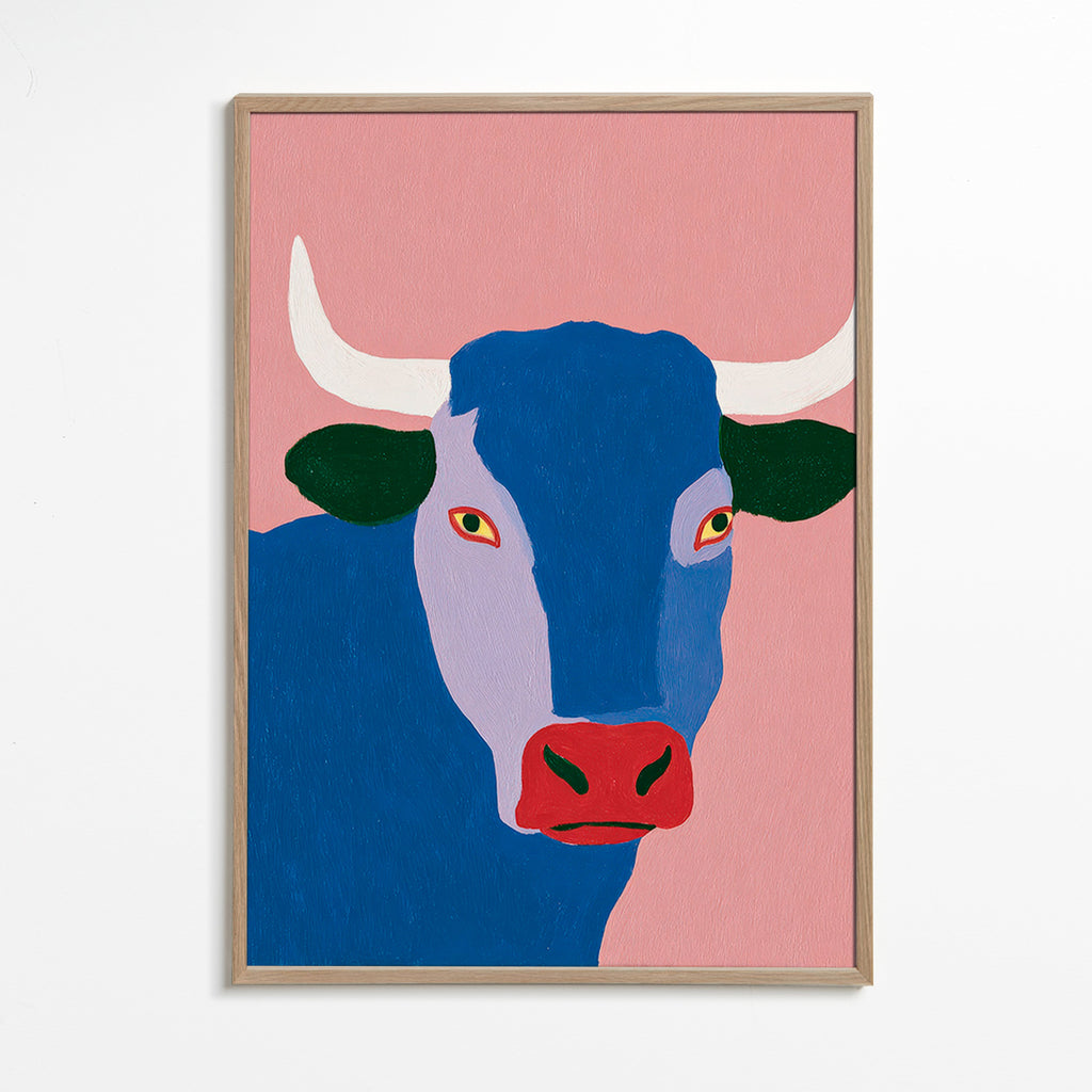 Taureau indigo stylisé