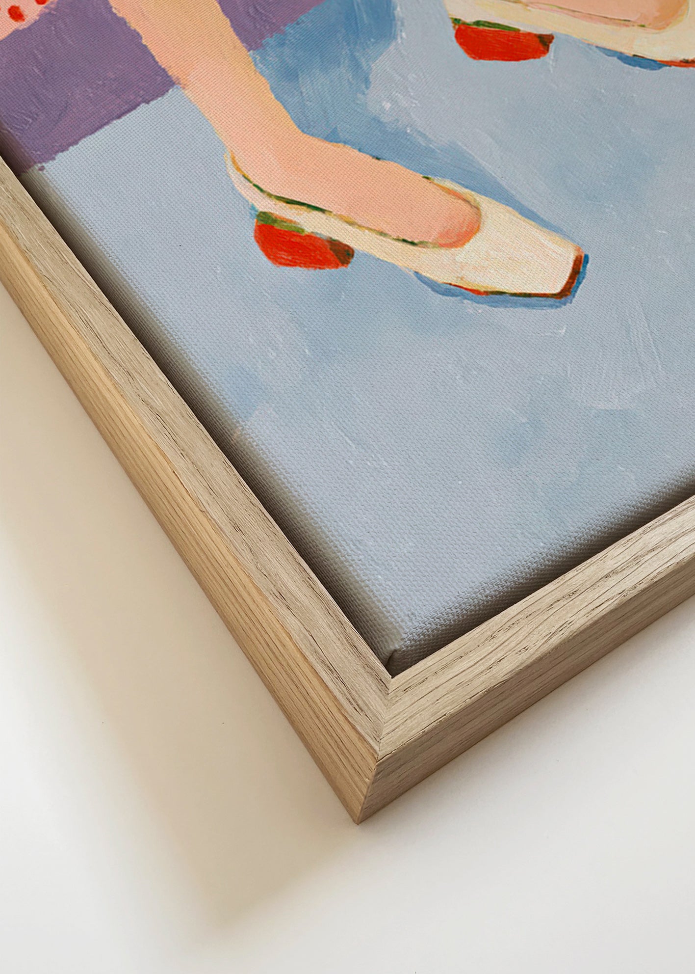 Illustration chaussures rouges et jupe à motifs