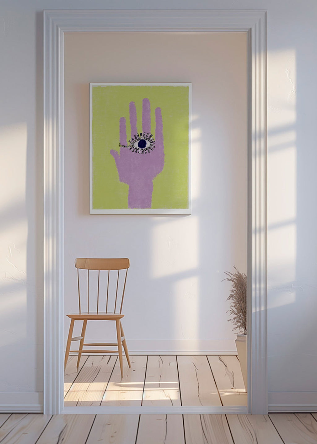 Illustration main avec œil dans la paume