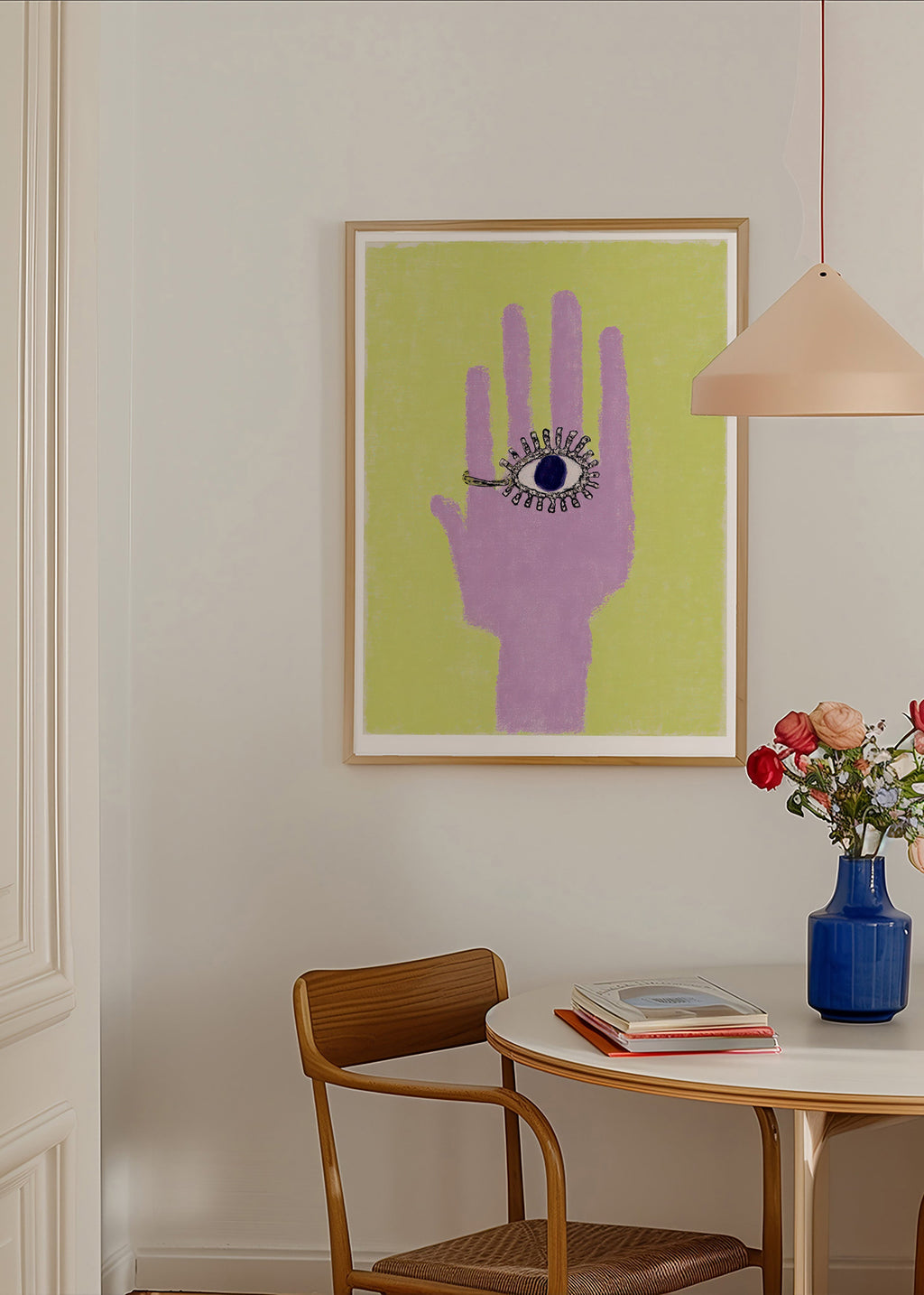 Illustration main avec œil dans la paume