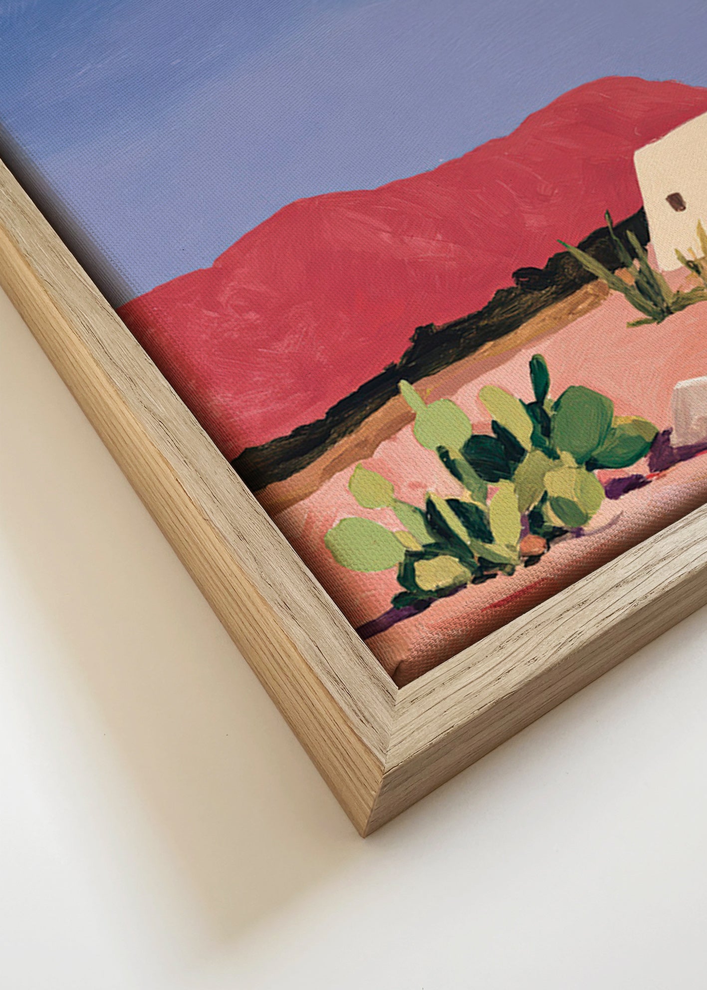 Art de paysage: désert, tente et cactus