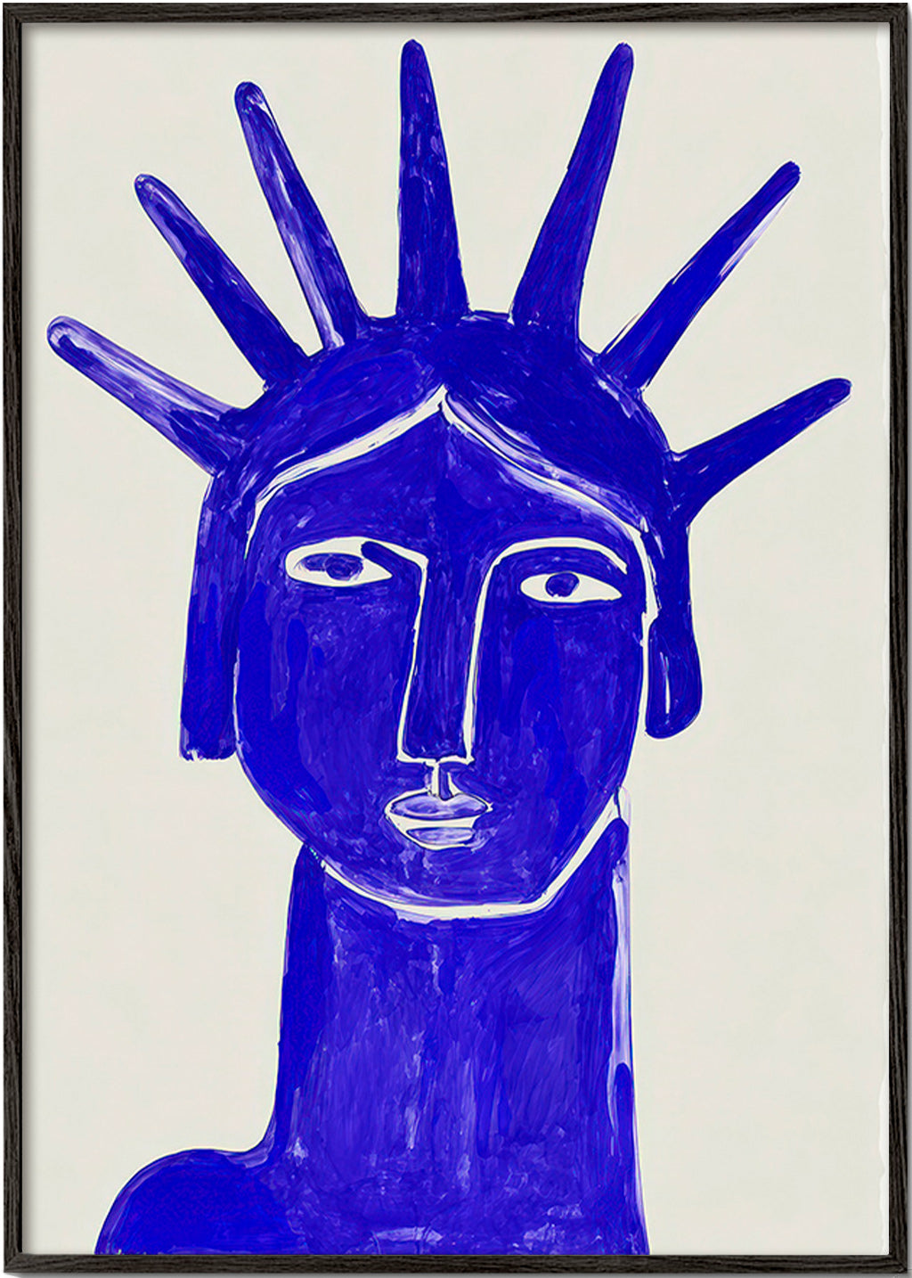 Illustration visage bleu