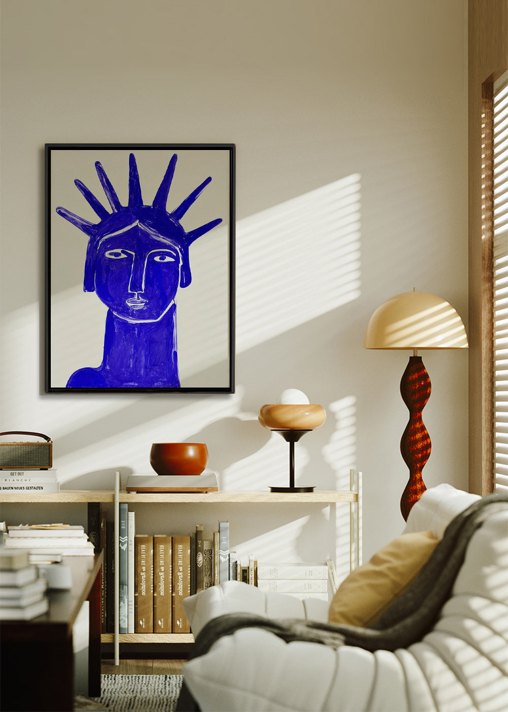 Illustration visage bleu