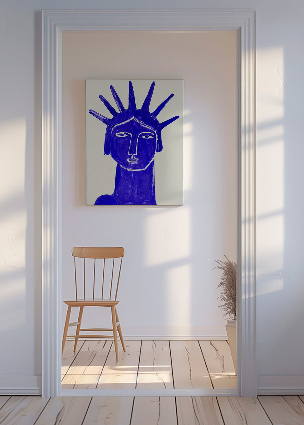 Illustration visage bleu