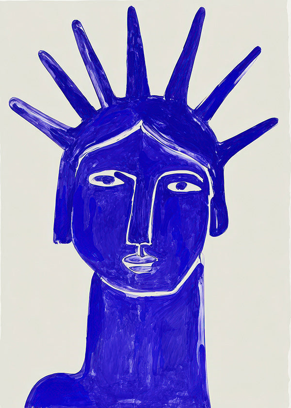 Illustration visage bleu