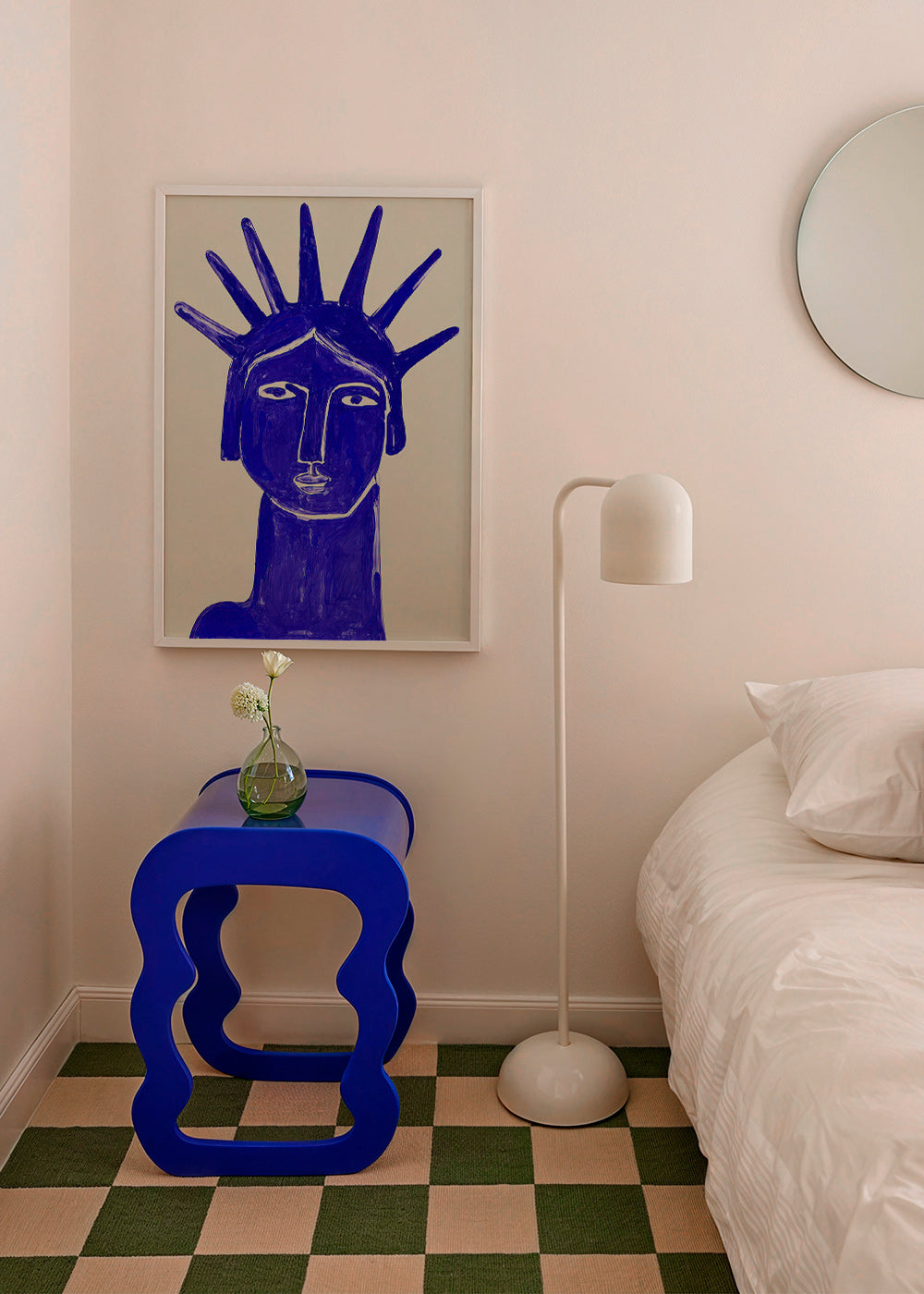 Illustration visage bleu