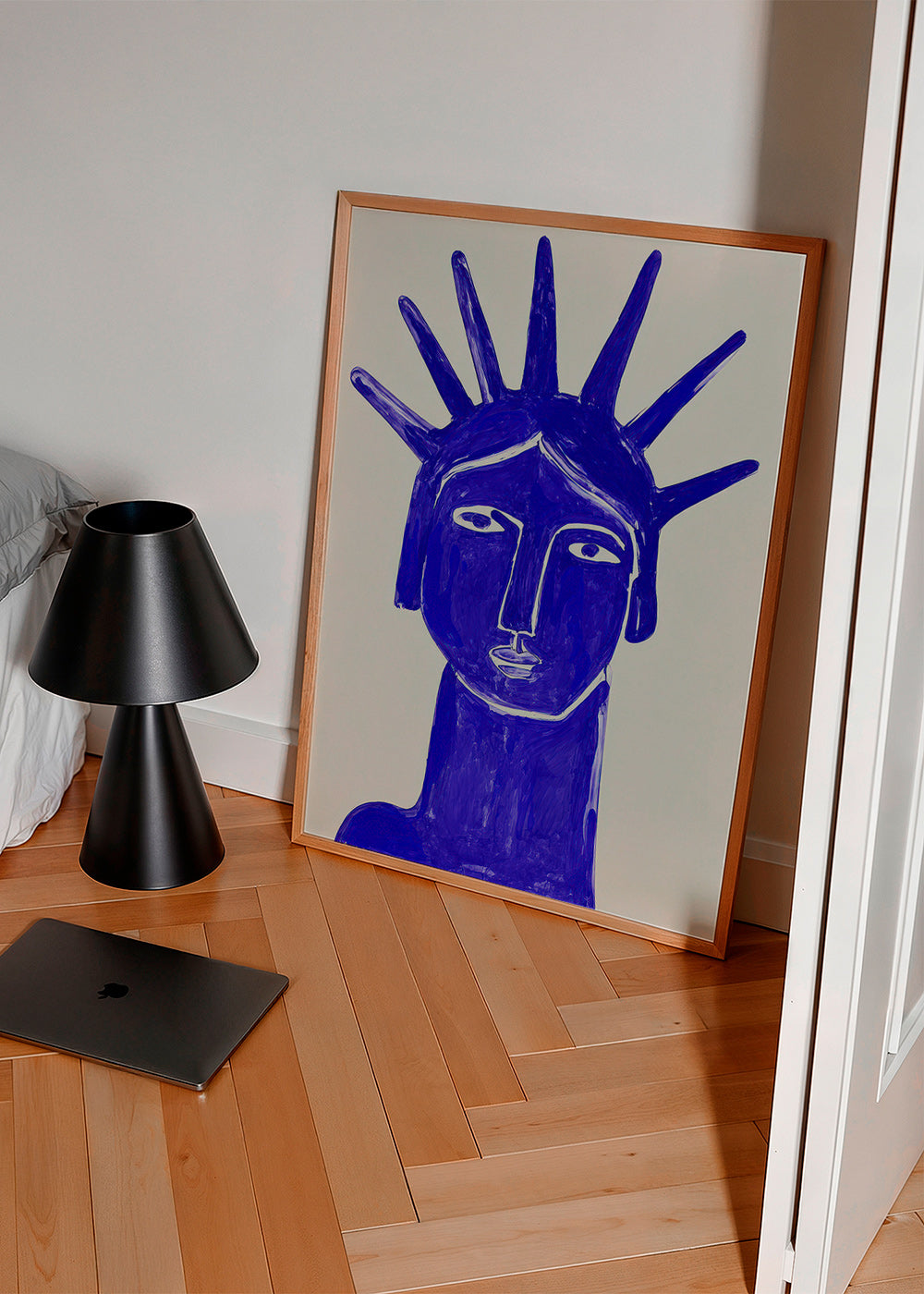 Illustration visage bleu