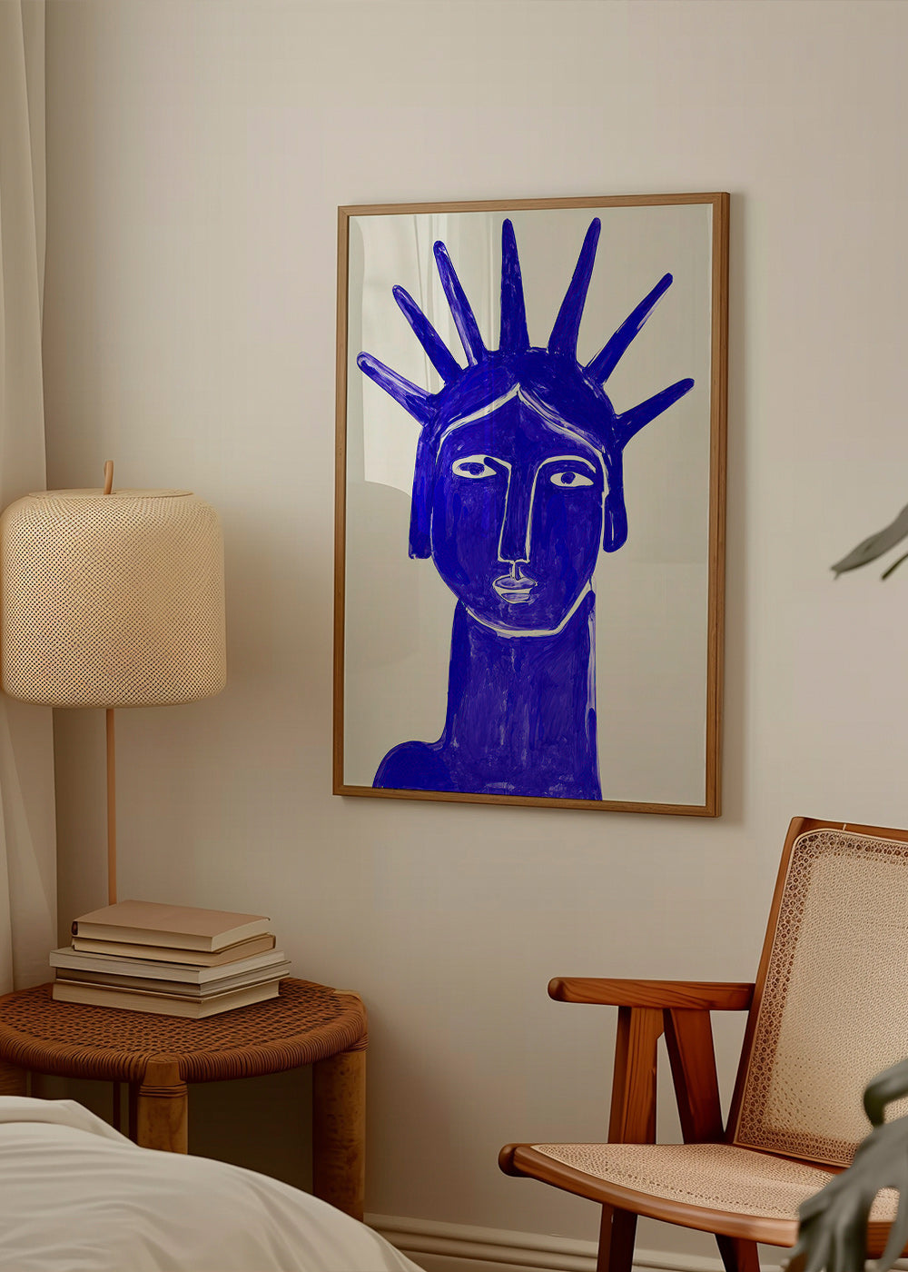 Illustration visage bleu