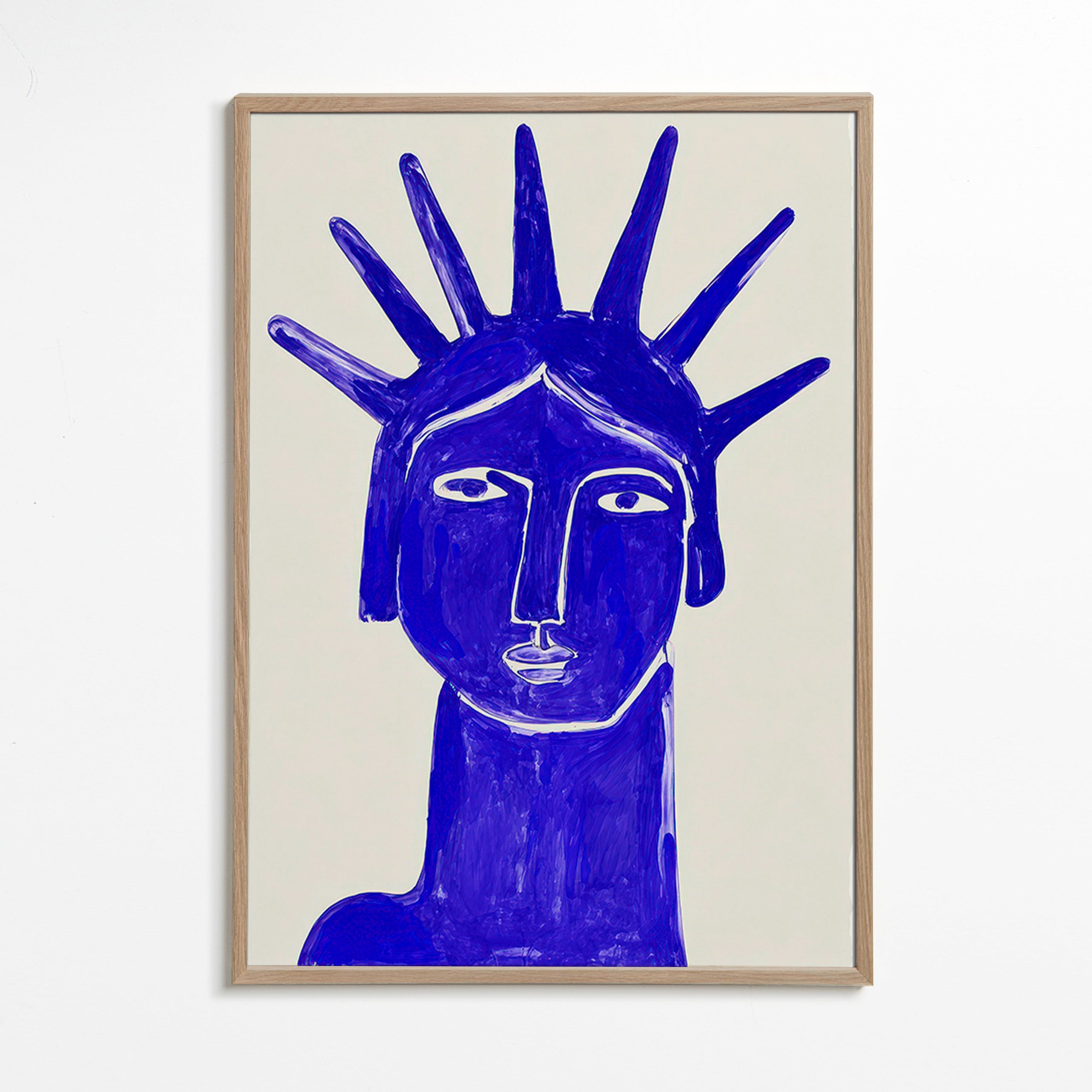 Illustration visage bleu