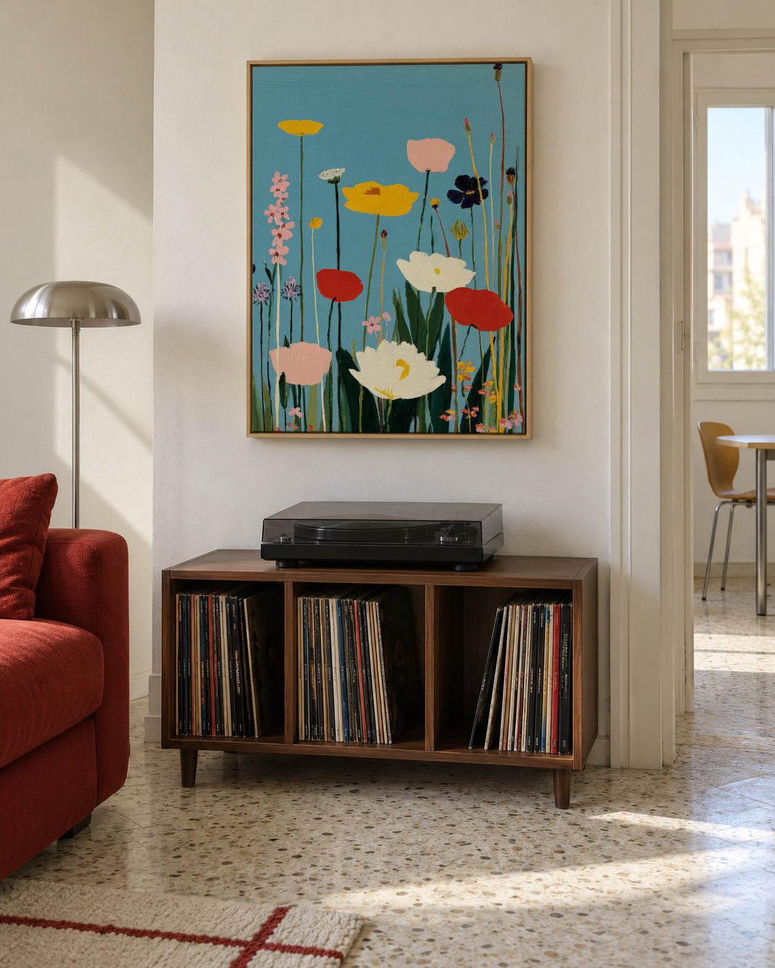 Summer Meadow - Framed canvas in an interior