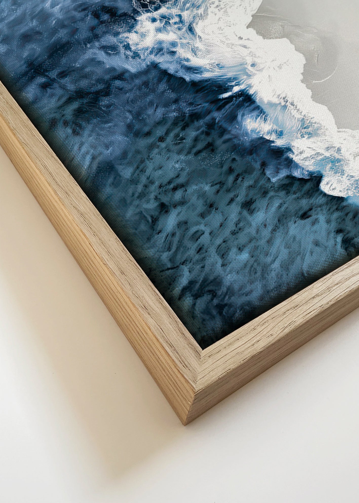 Tableau de paysage: vagues aériennes et écume graphique