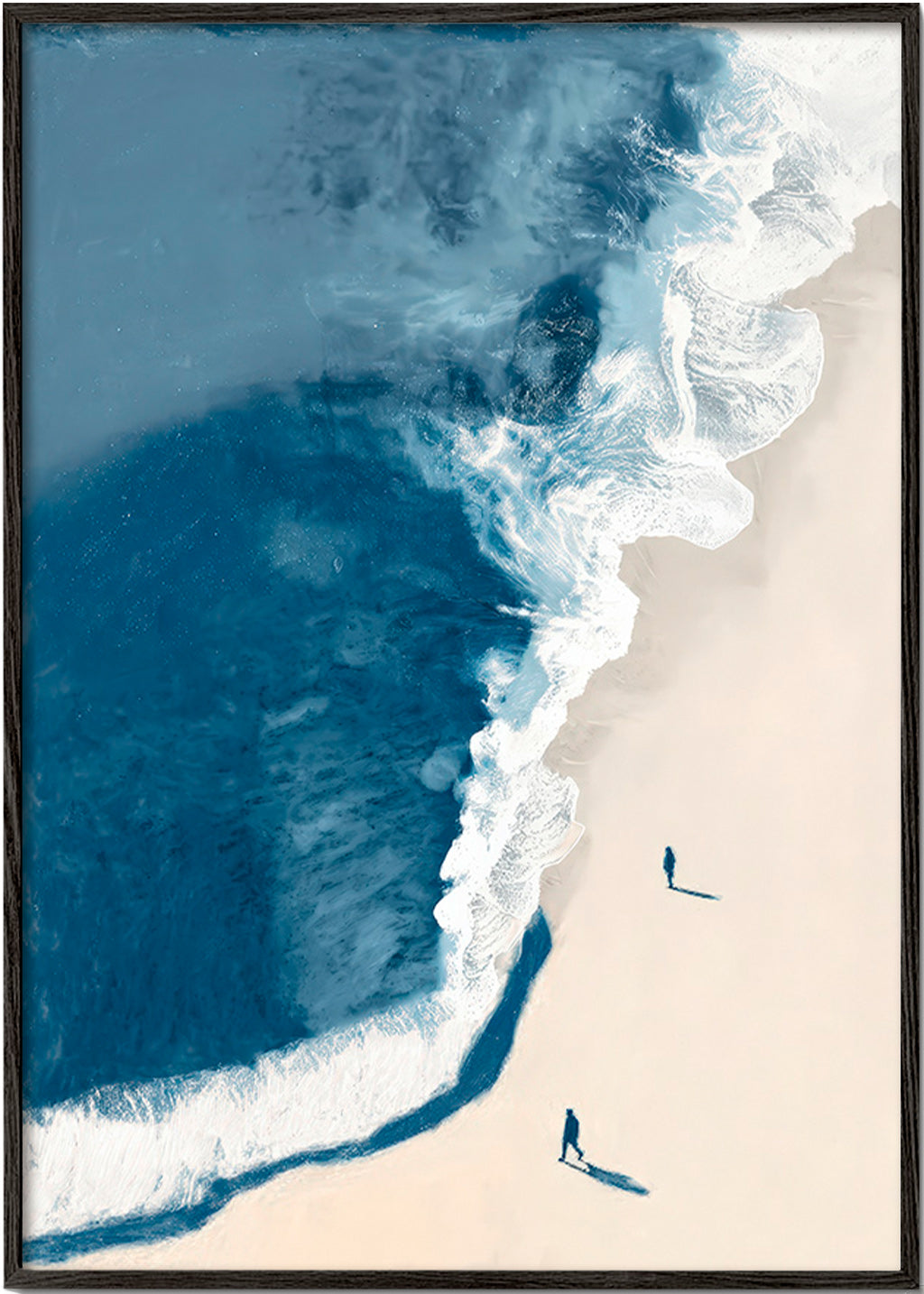 Art de paysage : vagues d'hiver vues du ciel
