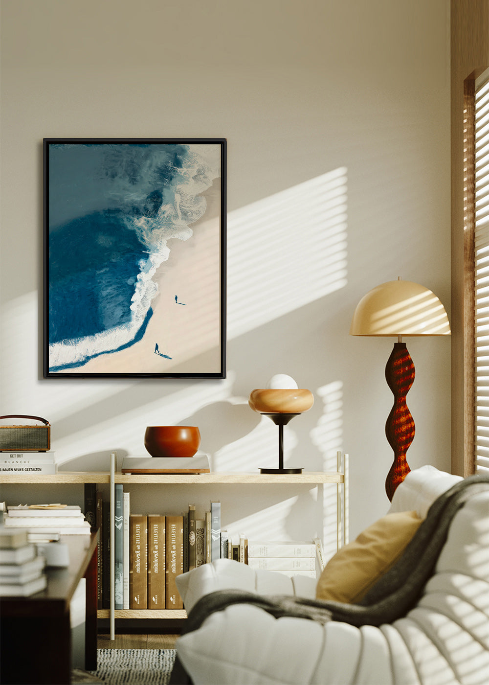 Art de paysage : vagues d'hiver vues du ciel