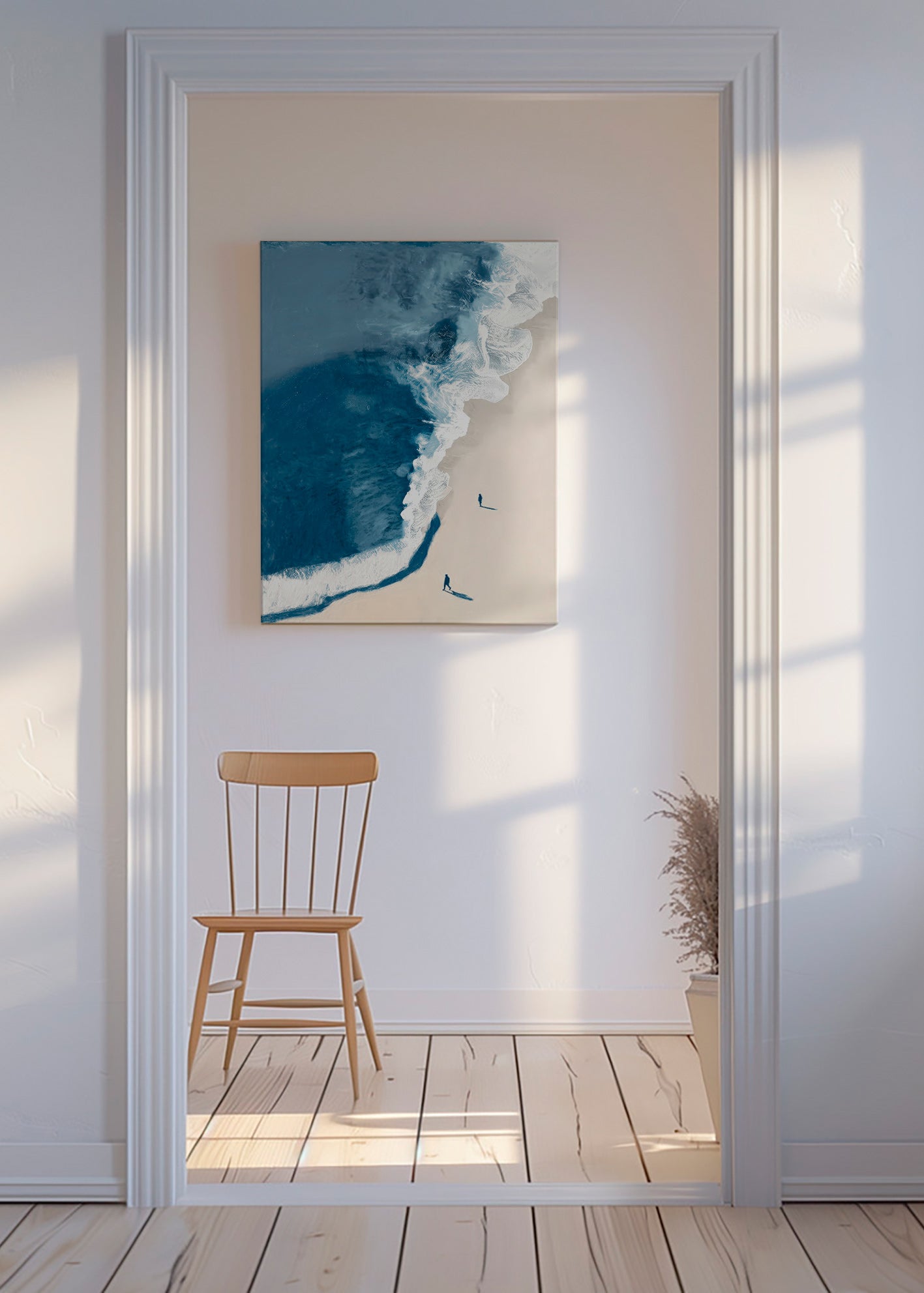 Art de paysage : vagues d'hiver vues du ciel
