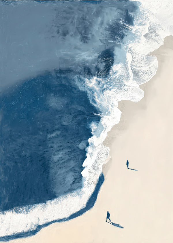 Art de paysage : vagues d'hiver vues du ciel