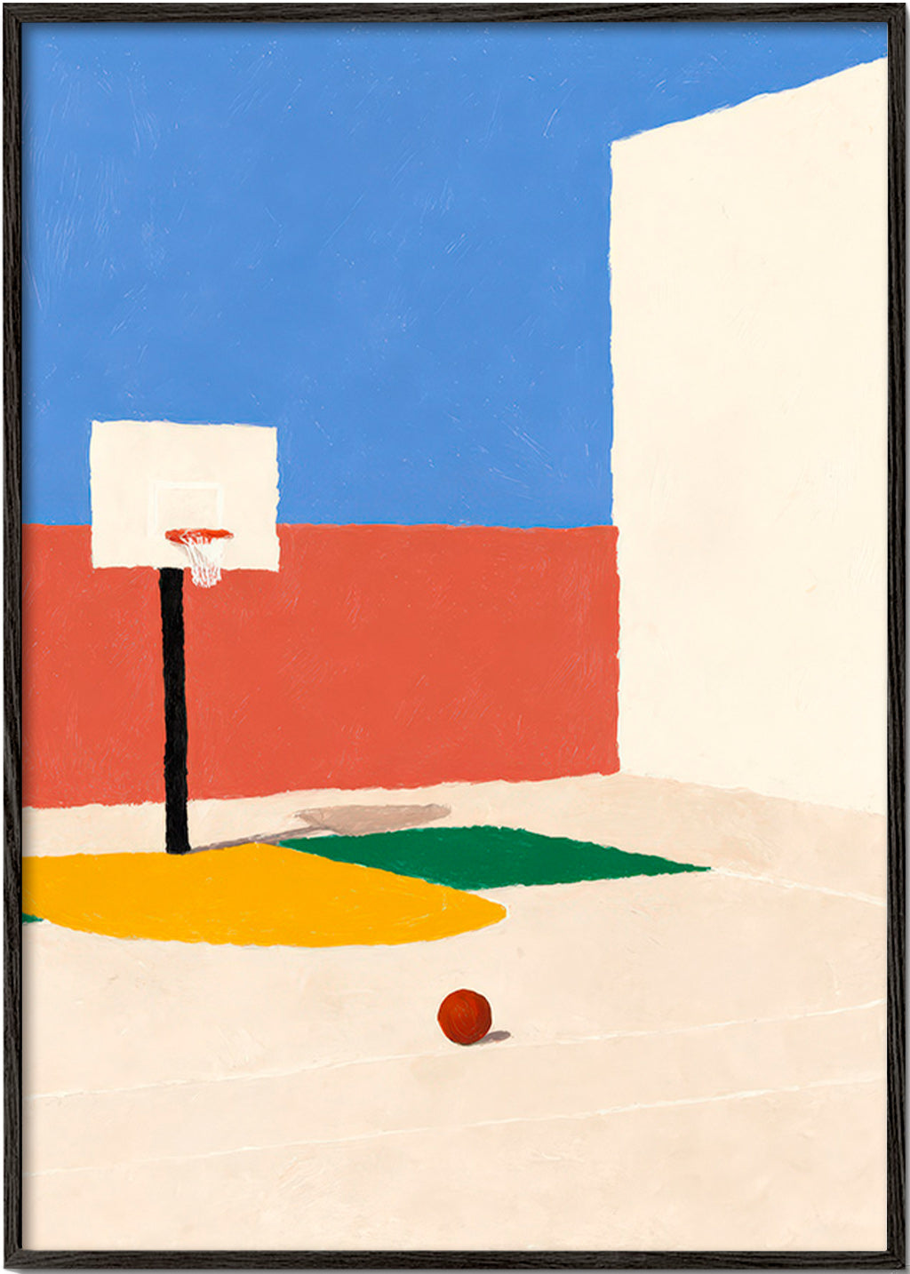 Art sportif: terrain minimaliste et ballon