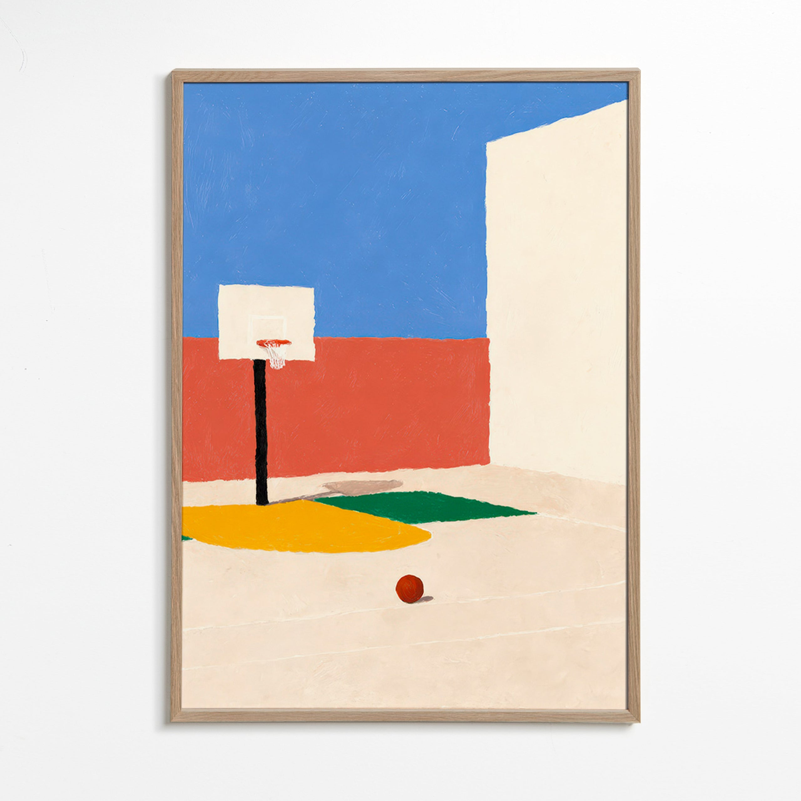 Art sportif: terrain minimaliste et ballon