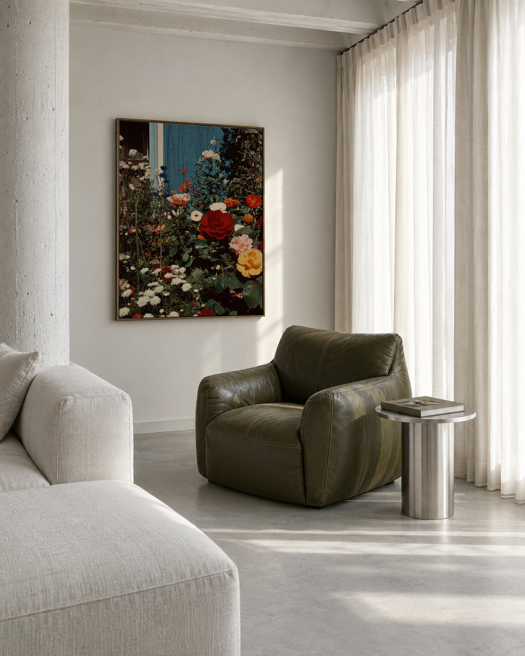 Rose Garden - Framed canvas in an interior