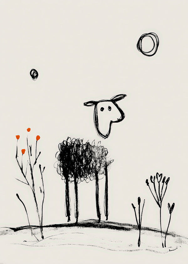 Mouton minimal dessin au trait