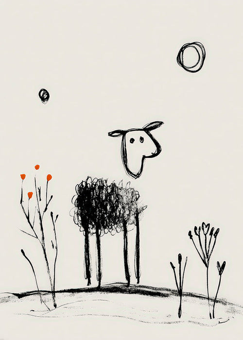 Mouton minimal dessin au trait