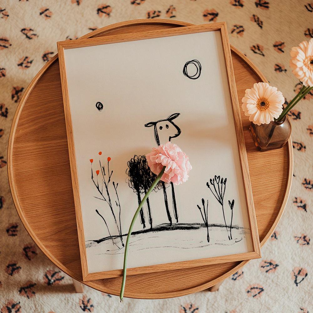 Mouton minimal dessin au trait