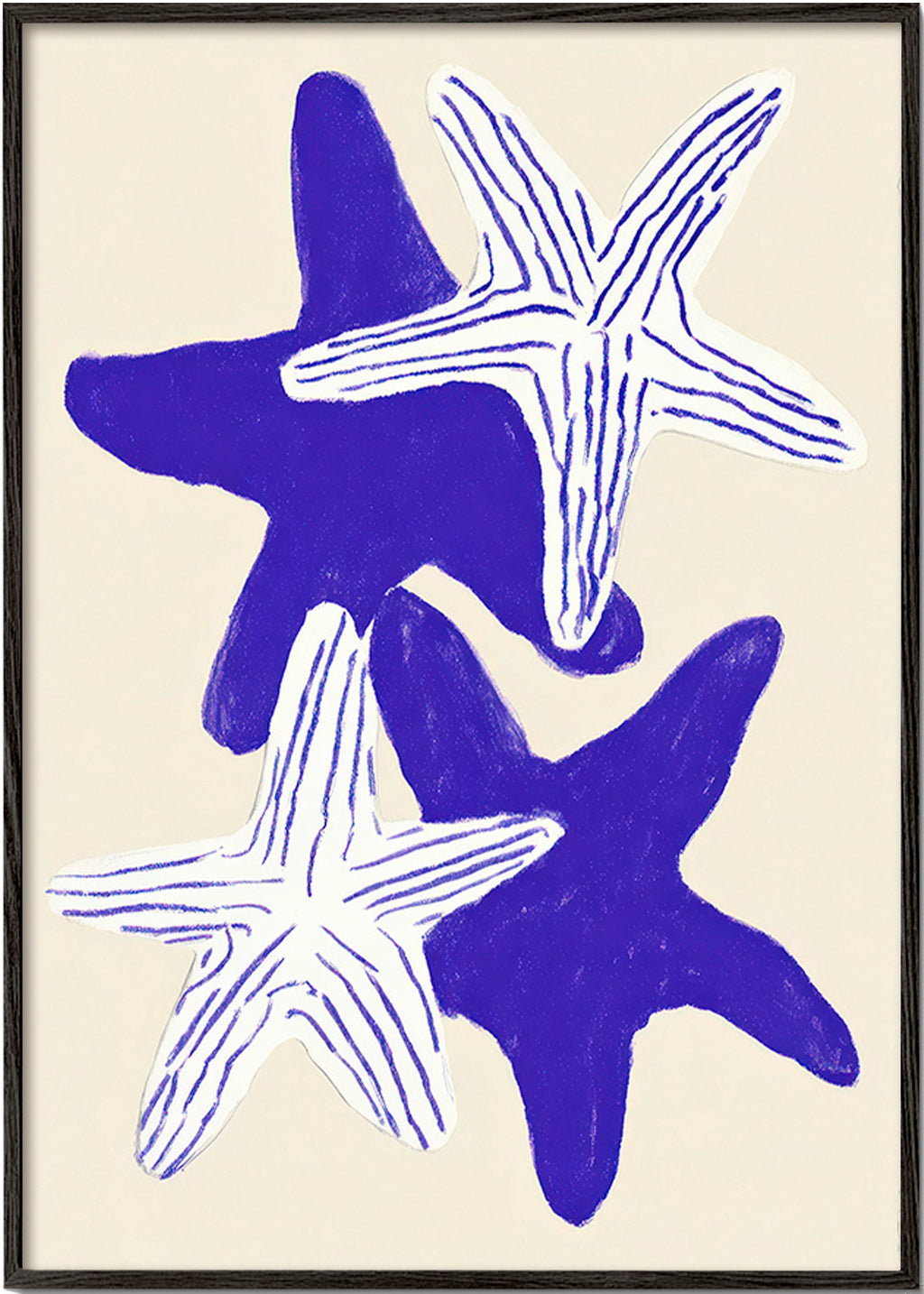 Étoiles de mer en indigo
