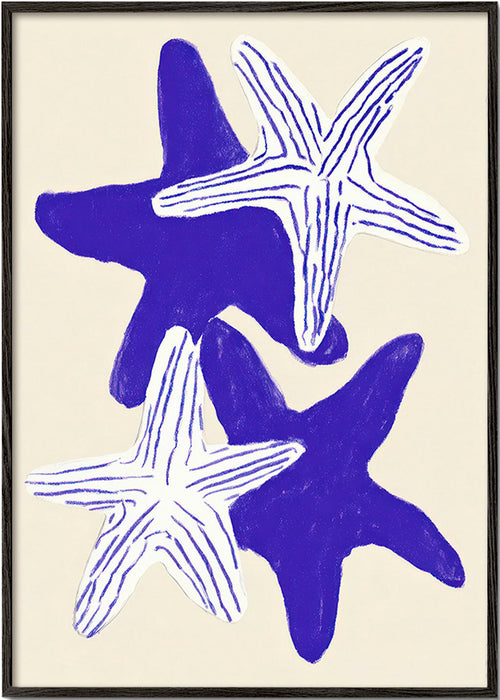 Étoiles de mer en indigo