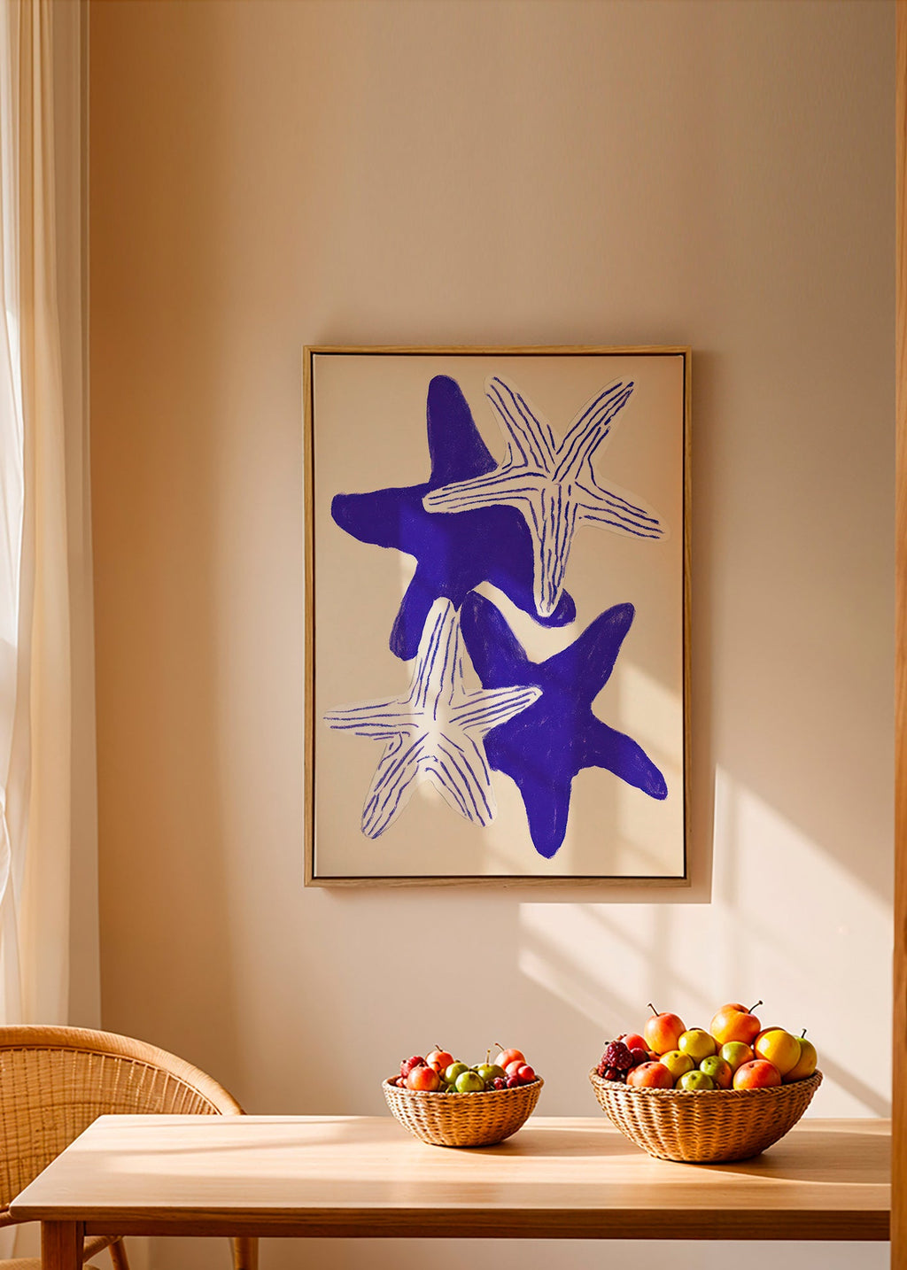 Étoiles de mer en indigo