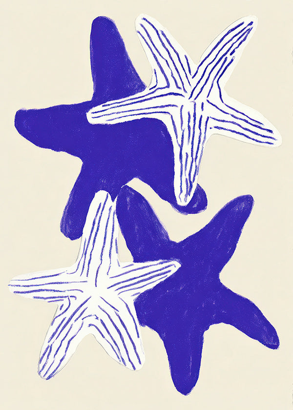 Étoiles de mer en indigo