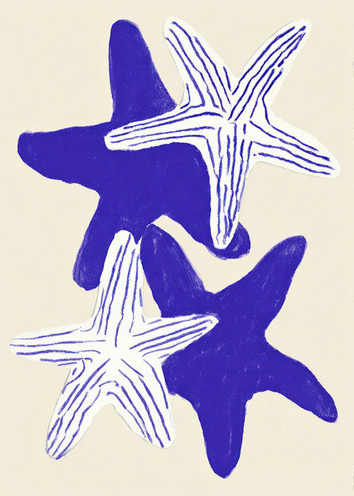 Étoiles de mer en indigo
