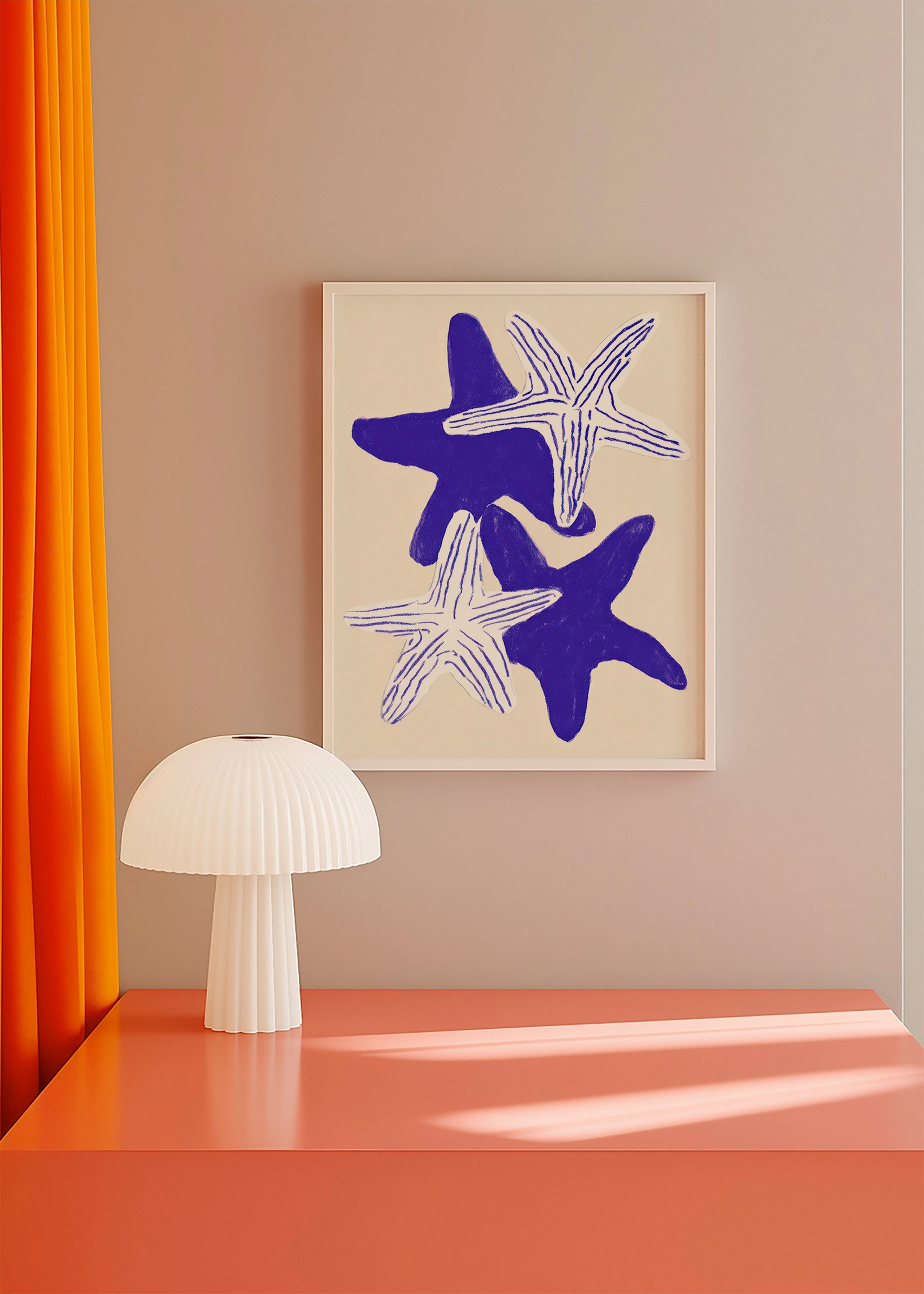 Étoiles de mer en indigo
