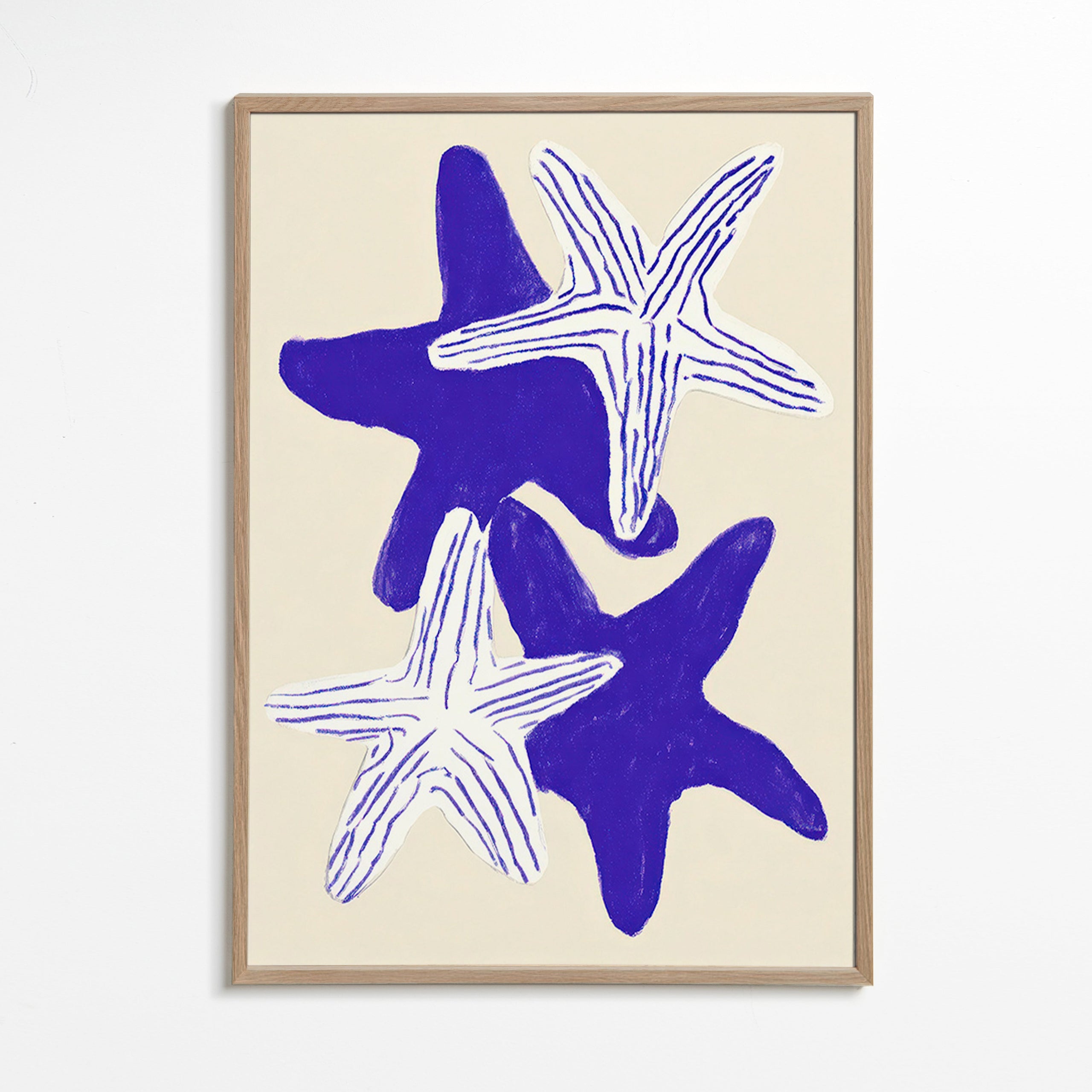 Étoiles de mer en indigo