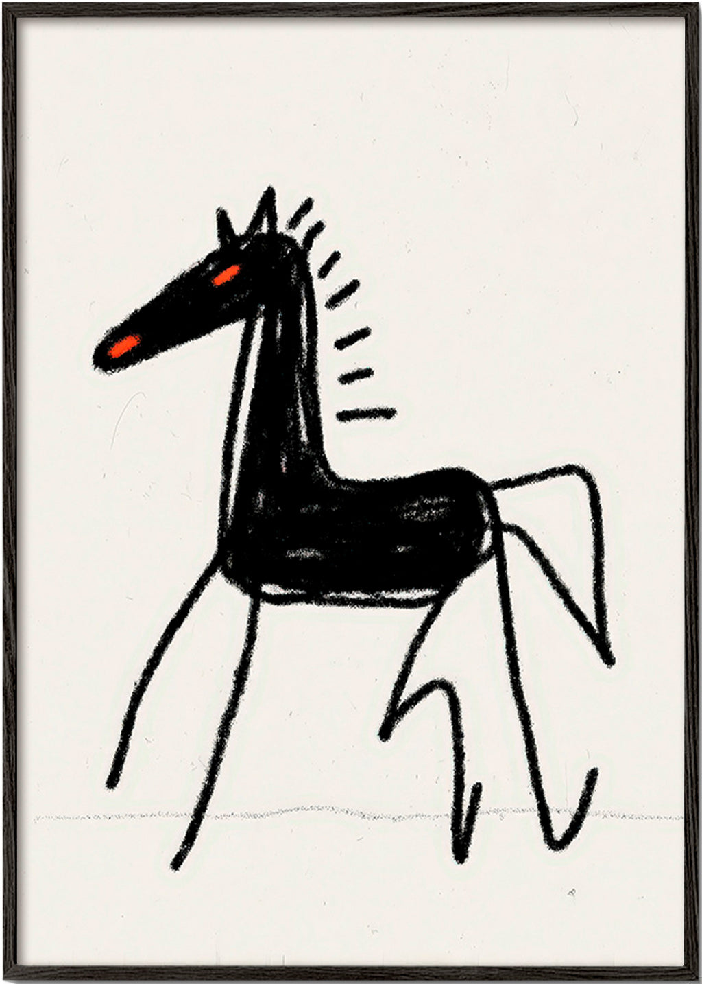 Cheval noir croquis artistique