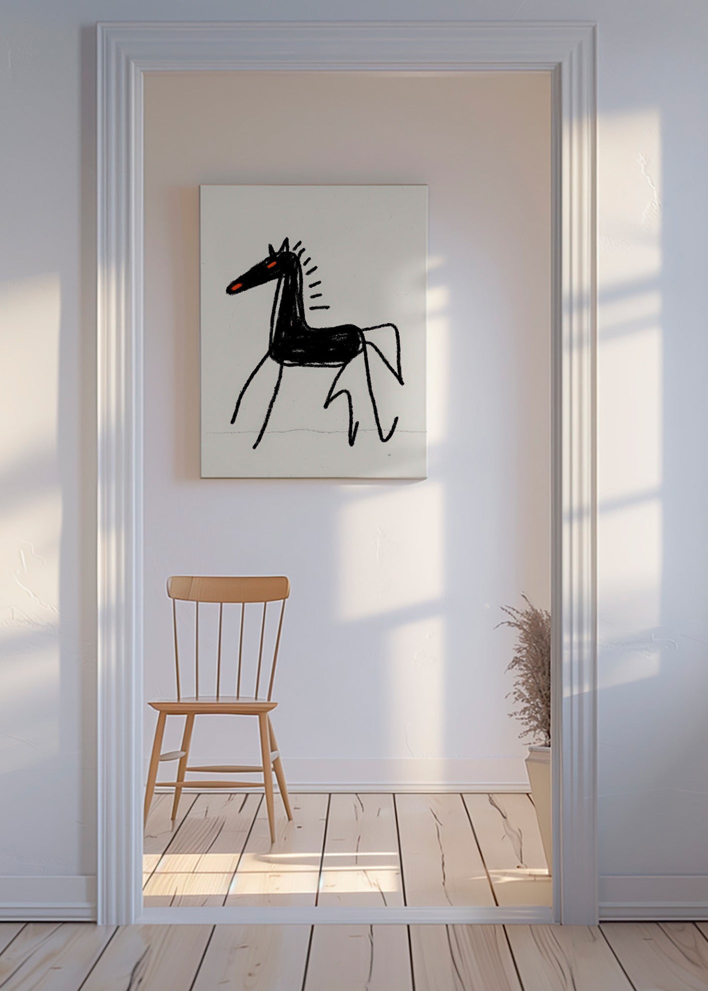Cheval noir croquis artistique