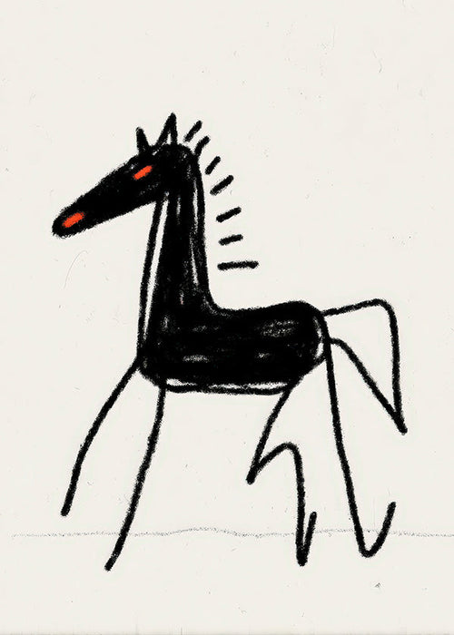 Cheval noir croquis artistique