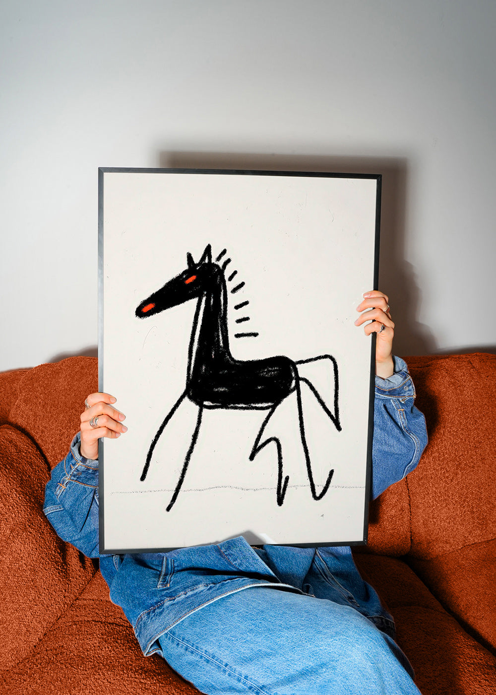 Cheval noir croquis artistique