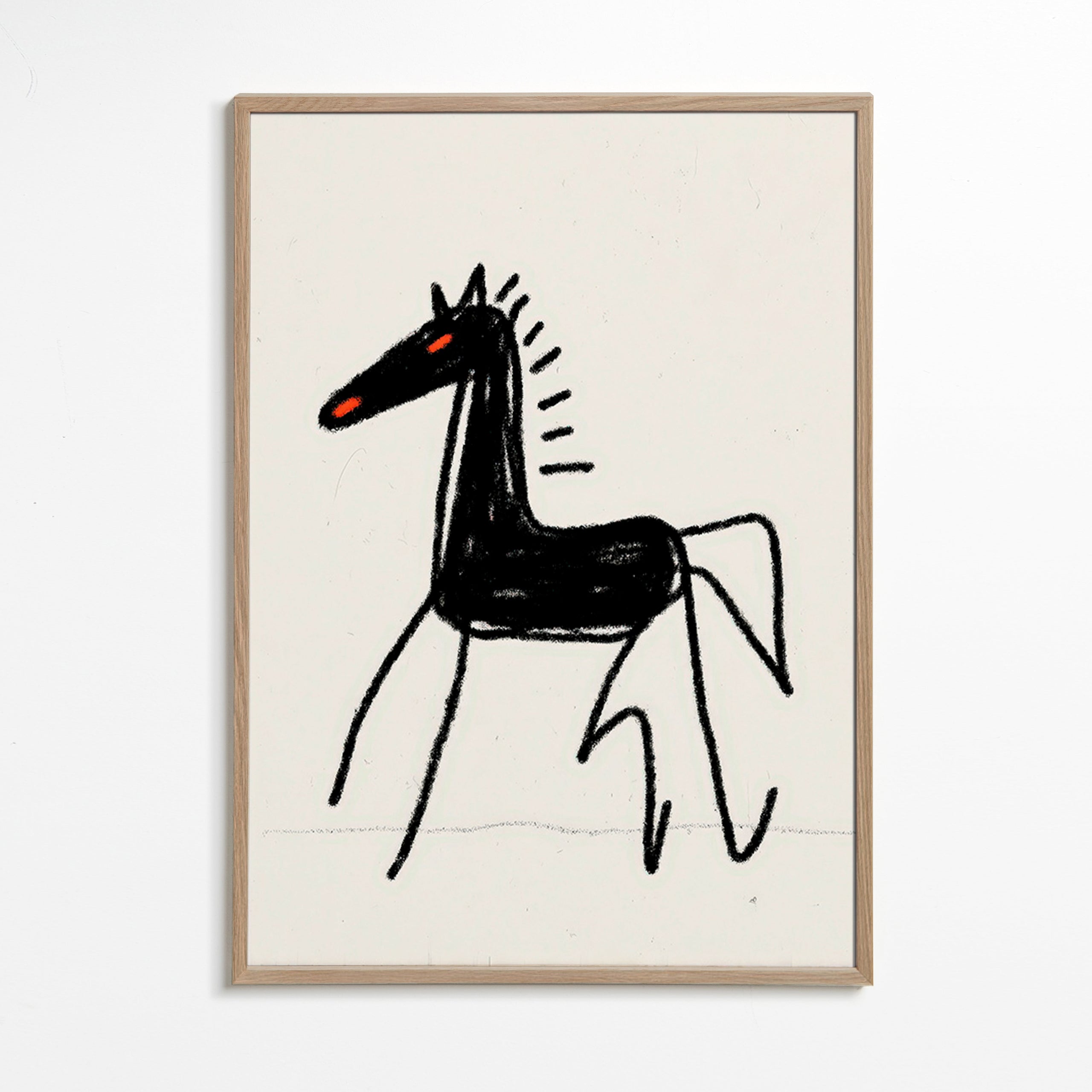 Cheval noir croquis artistique