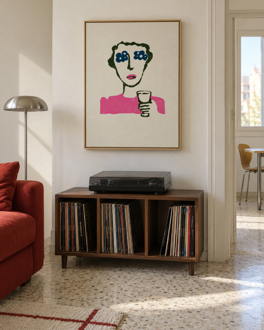 Flower Eyes - Framed canvas in an interior