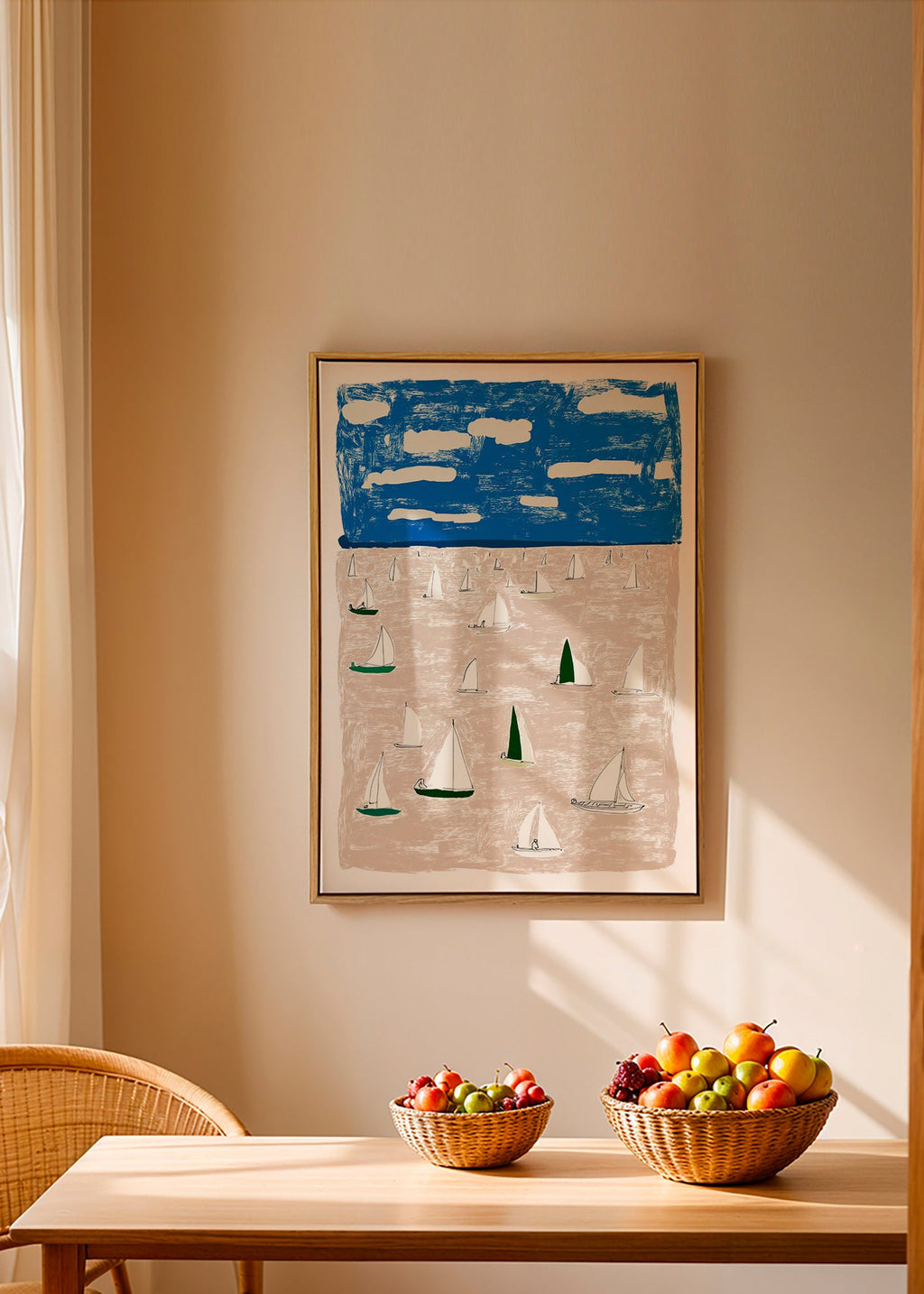 Art de paysage avec voiliers