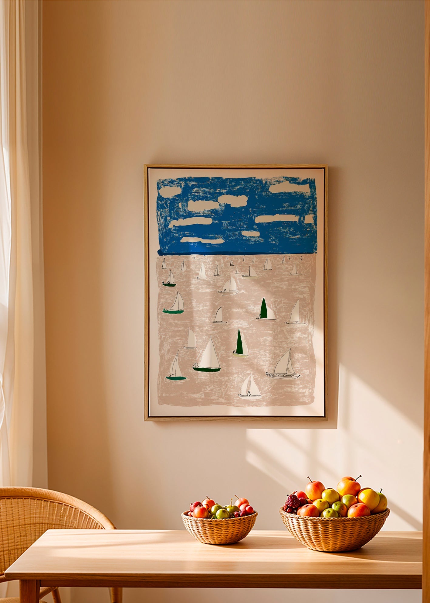 Art de paysage avec voiliers