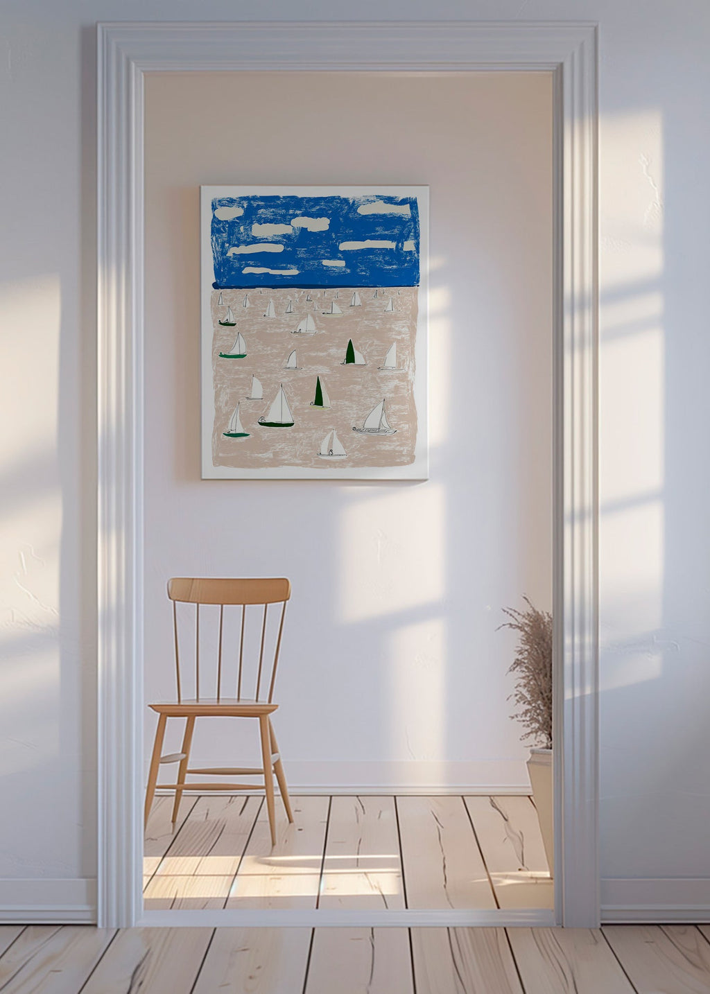Art de paysage avec voiliers