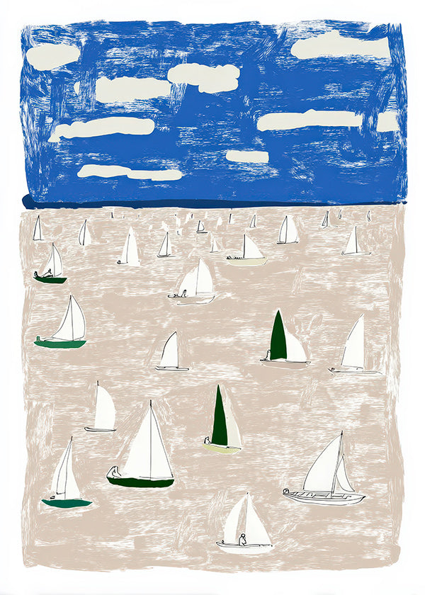 Art de paysage avec voiliers