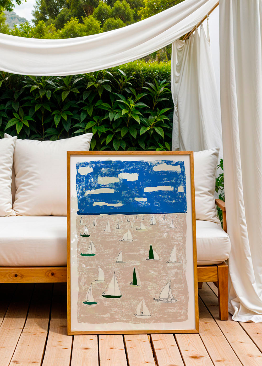 Art de paysage avec voiliers