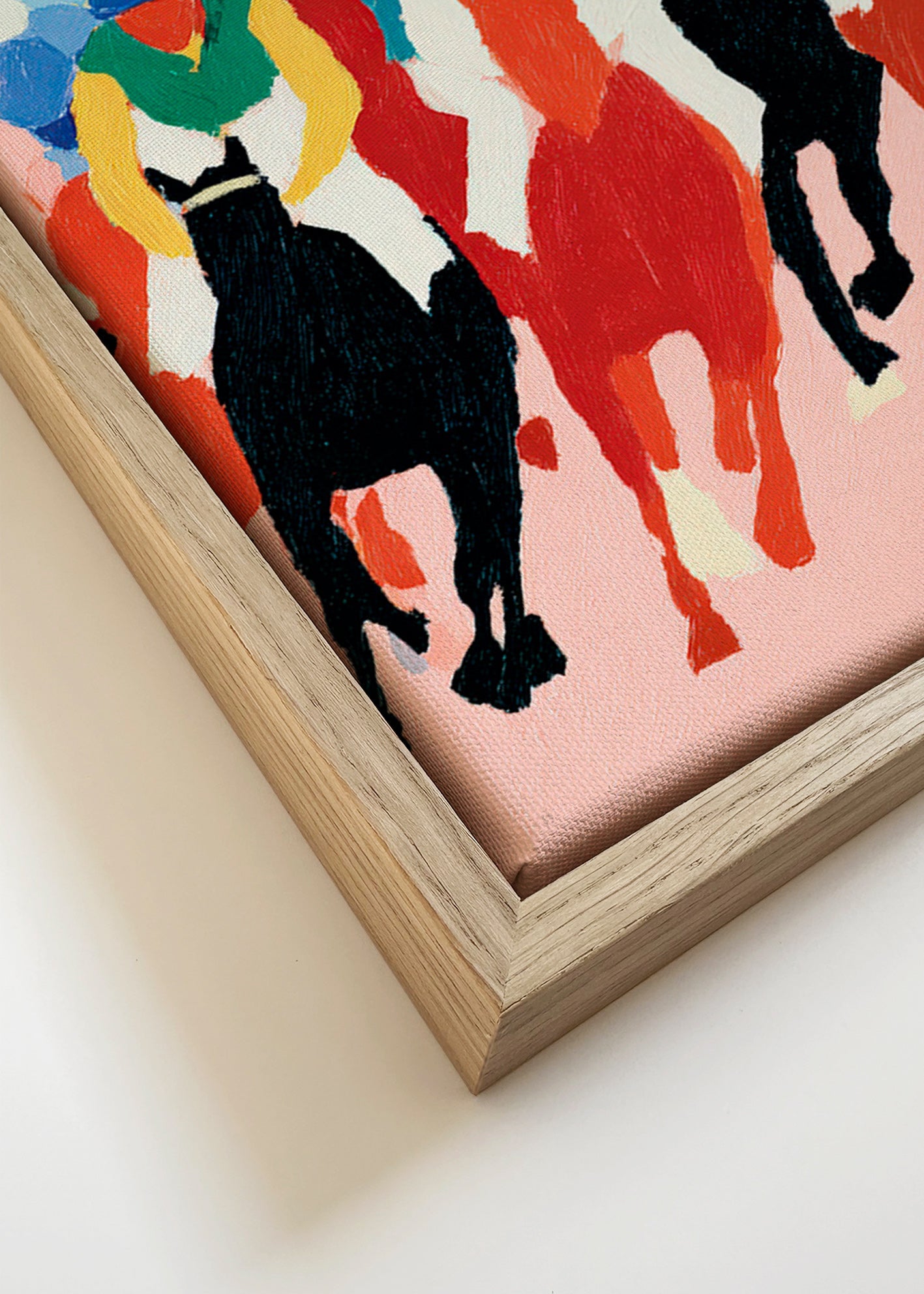 Art sportif: course de chevaux colorée