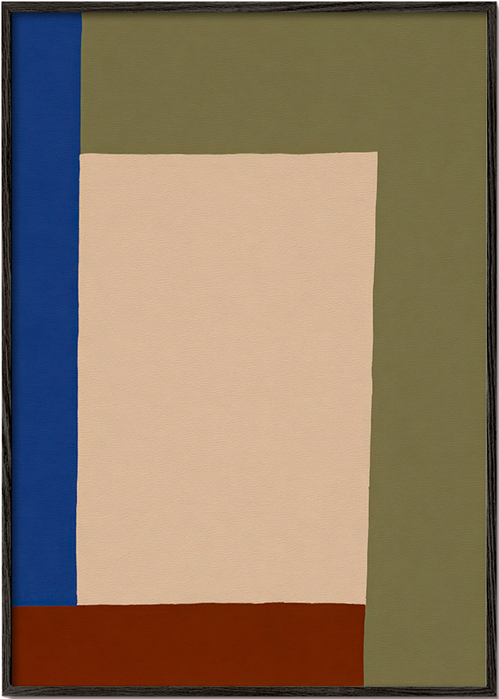 Tableau géométrique au rectangle beige