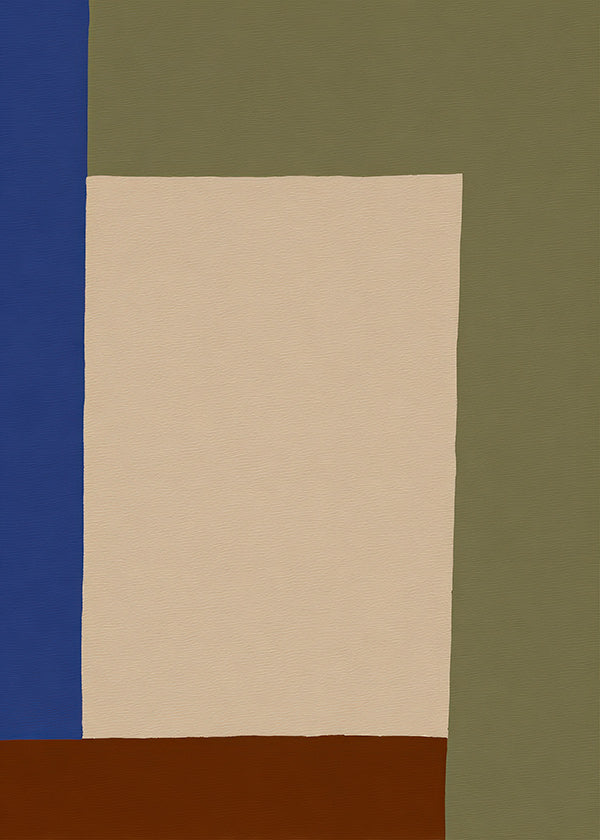 Tableau géométrique au rectangle beige