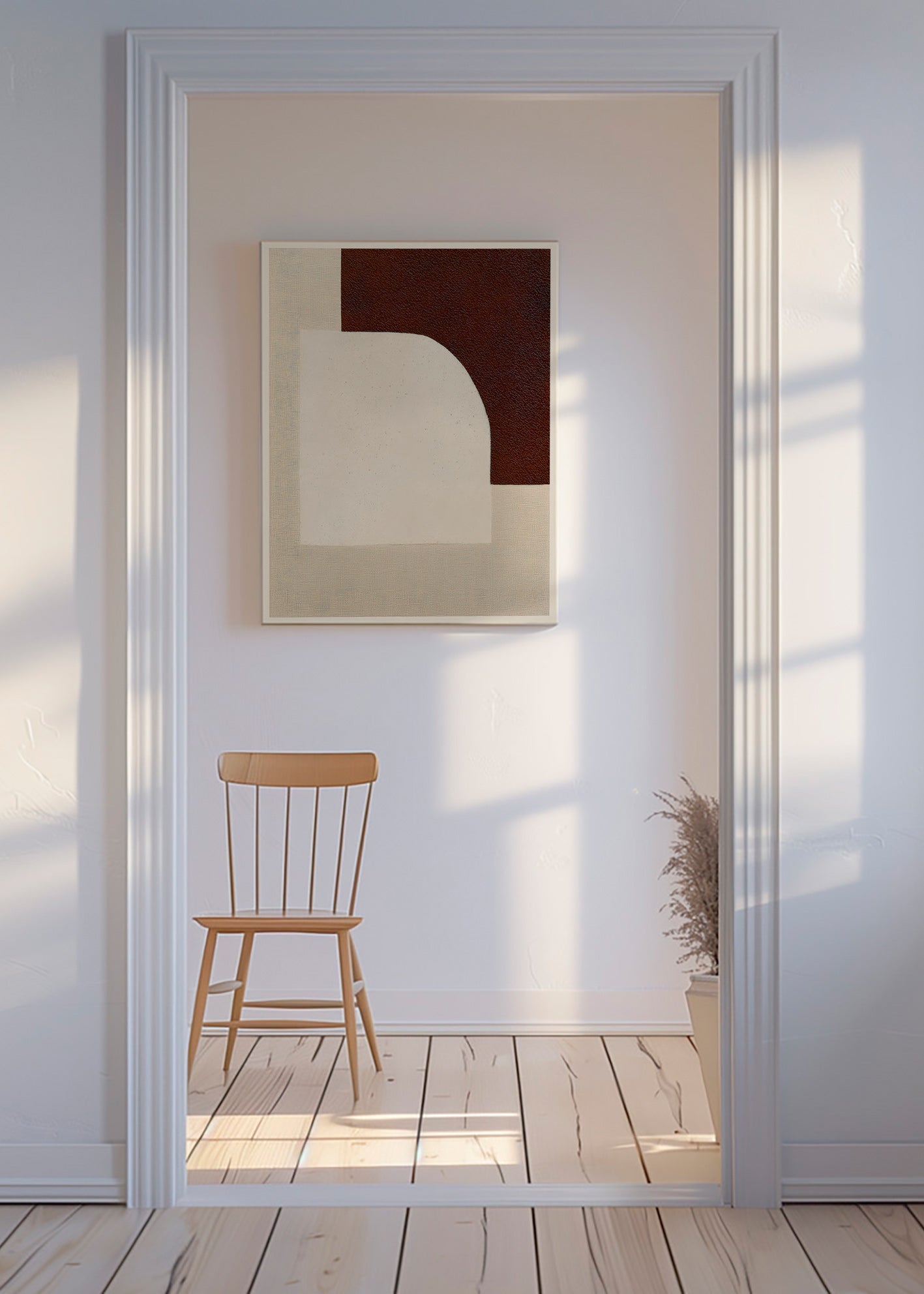 Tableau abstrait arche texturé