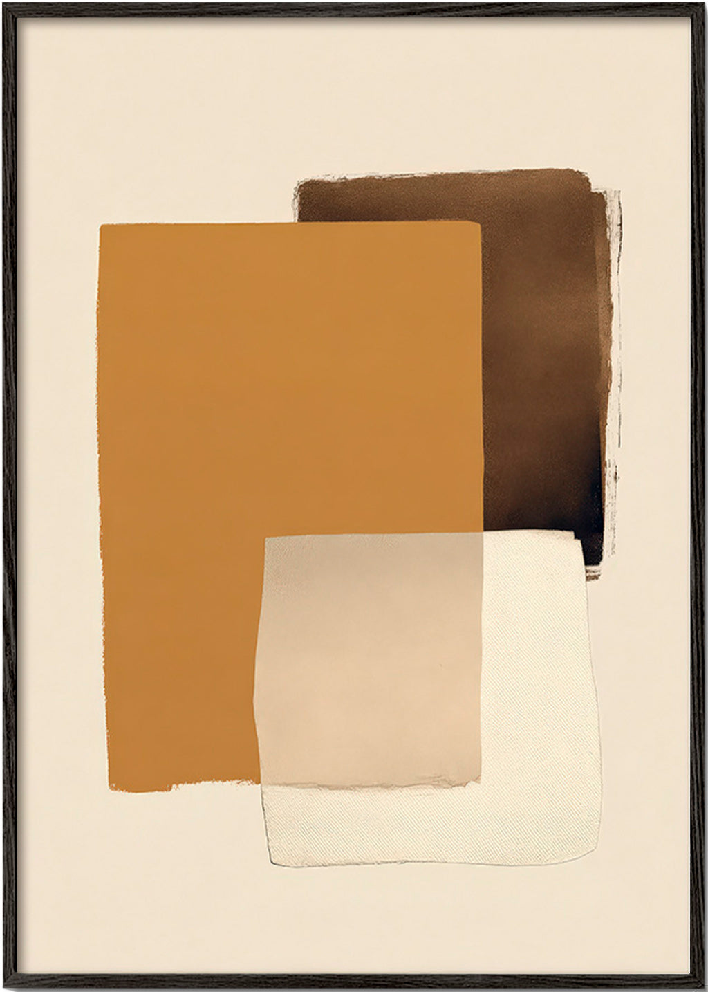 Tableau abstrait en couches ocre